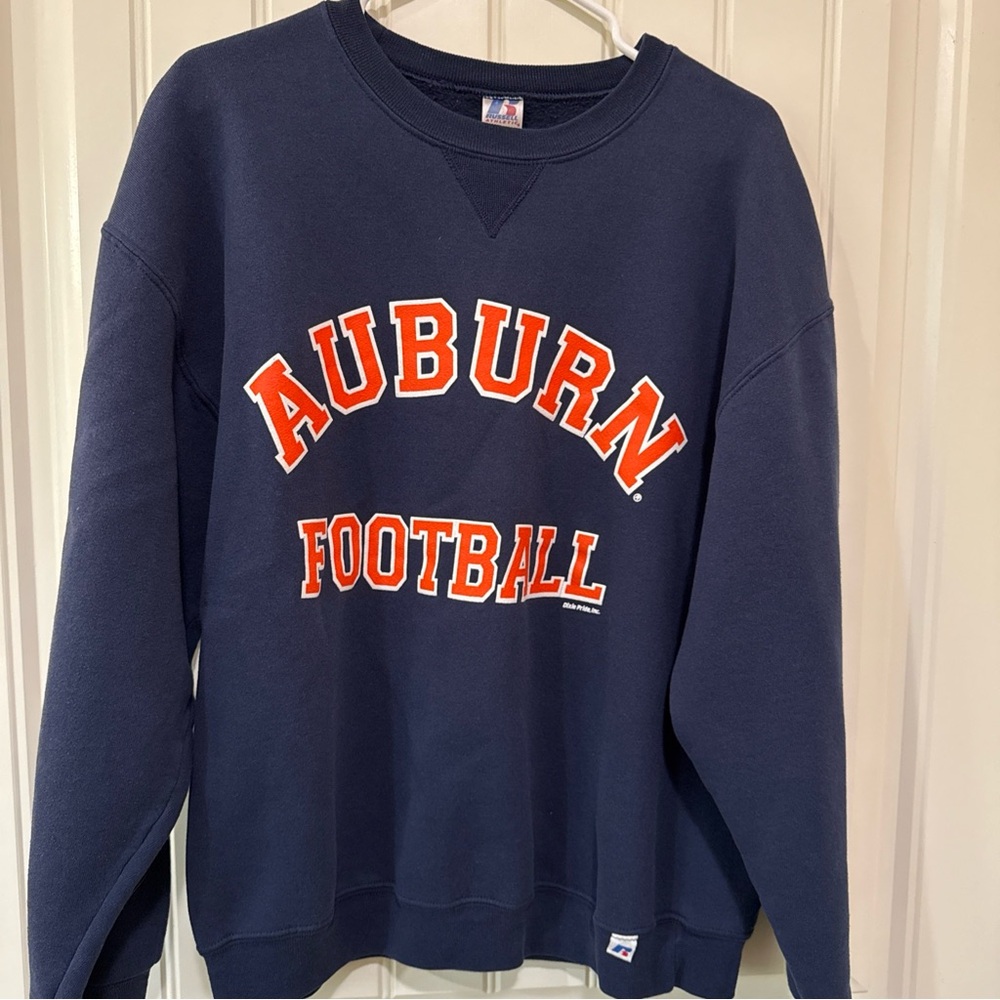 Russell Athletic 90’s/Y2K Navy Auburn Football Crewneck Sweater